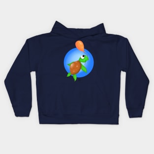 Turtle with a Balloon Kids Hoodie